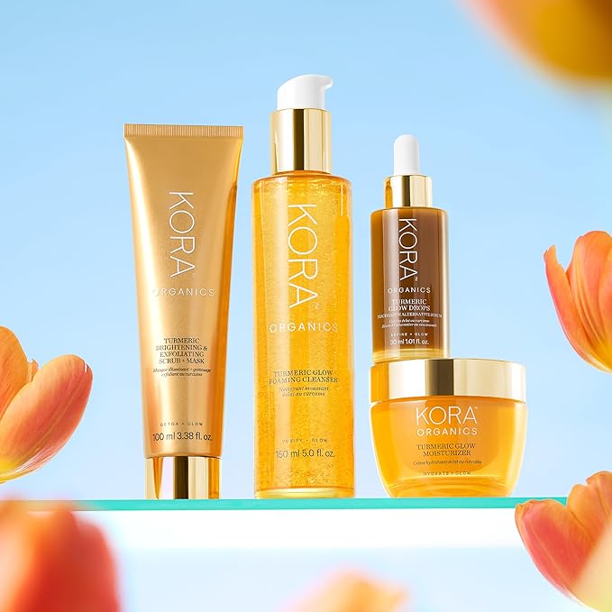 KORA Organics Turmeric Glow Drops Niacinamide Alternative Serum for Face, Gentle Hydrating Face Serum with Hyaluronic Acid, Helps Improve Texture, Pores & Dark Spot, Cruelty Free Skin Care, 1.01 fl oz