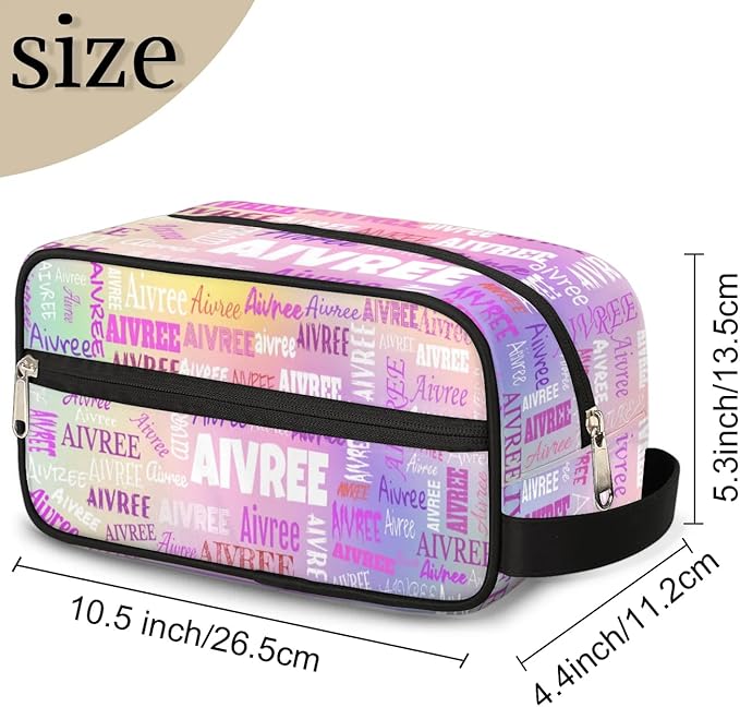 KFNHN Custom Cosmetic Bag with Name, Colorful Pink Purple Galaxy Background