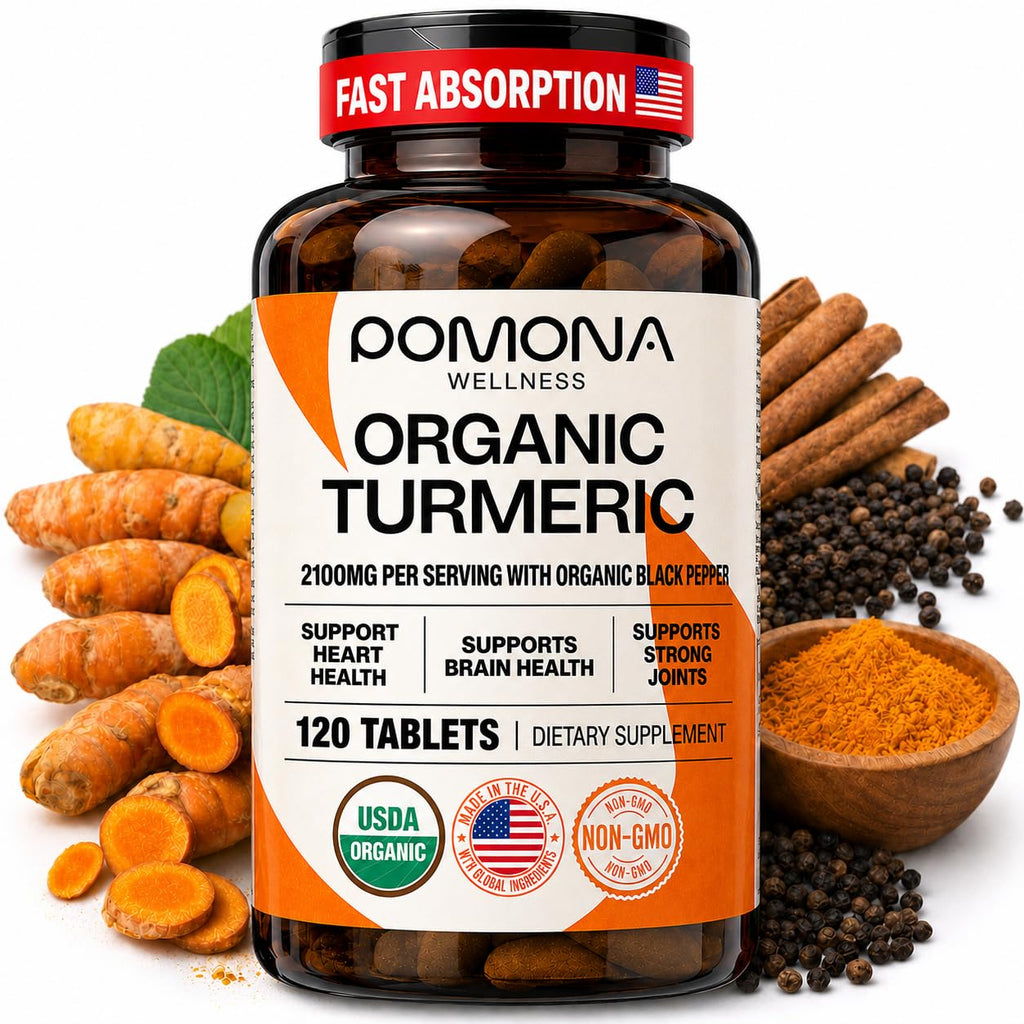 Pomona Wellness Organic Turmeric Supplement 2100 mg