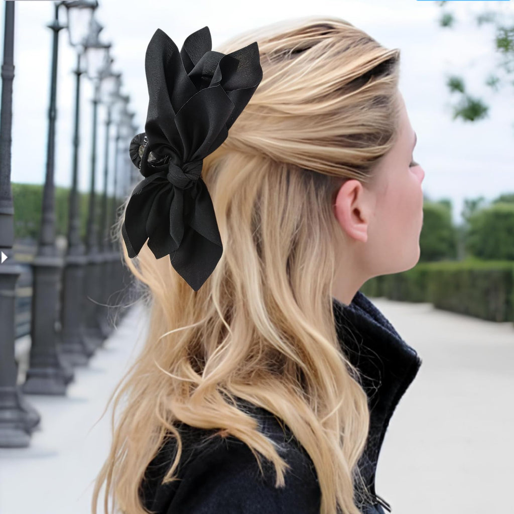 Hadutrek Bow Claw Hair Clips 4PCS Big Hair Bows for Women Butterfly Styling Large Hair Clips for Thin Thick Curly Hair Hair Accessories for Girls Teen Gifts for Ladies