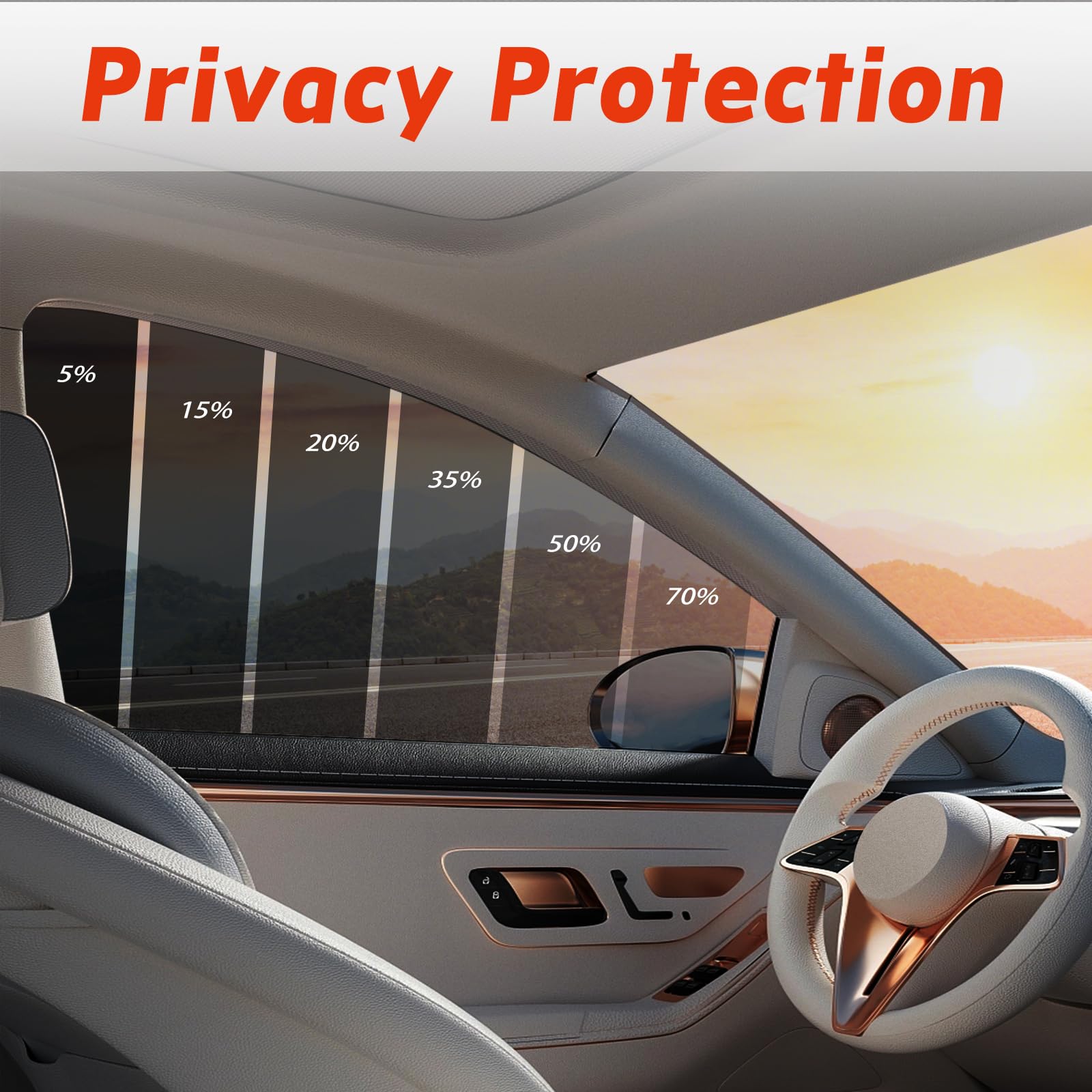 Ceramic Nano Ceramic Window Tint for Cars, Automotive Auto Car Window Tint Film for Car Privacy Film, VLT 5% Percent, Blocks UV/IR Rays, Heat/Glare, 30in-10ft