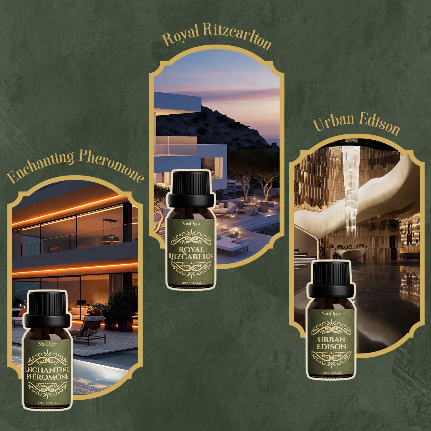 Soulorigin Hotel Diffuser Oils Gift Set, Hotel Collection Fragrance Oil, Luxury Scent Essential Oils Set for Diffuser Home, Inspired by The Four Season and More Scents, Gift for Women and Men