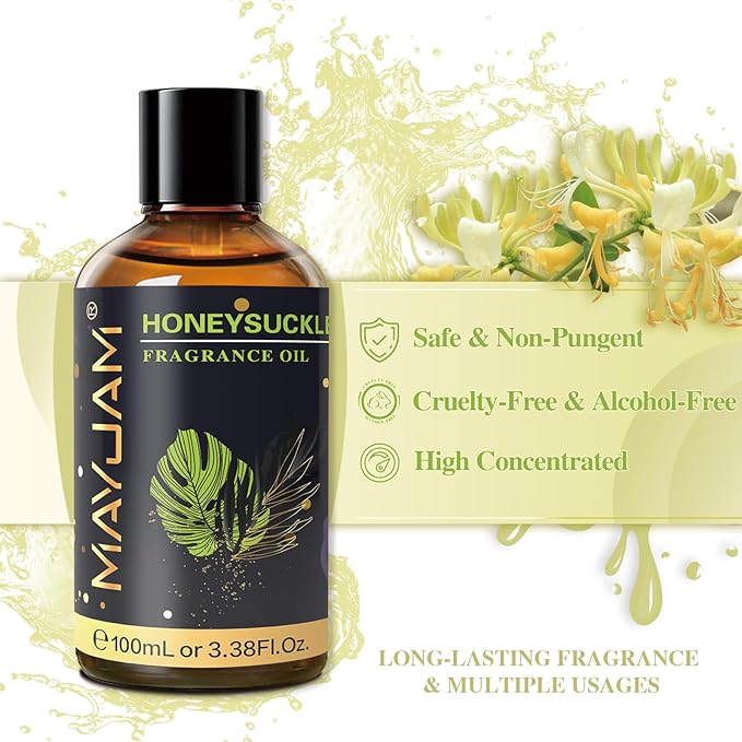 MAYJAM Honeysuckle Fragrance Oil Essential Oils for Diffusers, 3.38FL.OZ