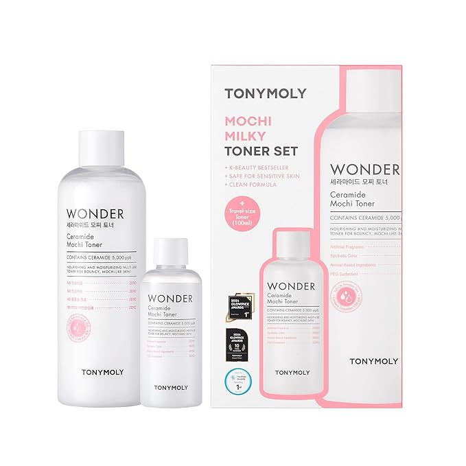 TONYMOLY Wonder Ceramide Mochi Toner Set - Hyaluronic Acid, Barrier Repair