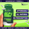 Herbtonics GLP‑1 Tonic – Natural GLP‑1 Support with Apple Cider Vinegar, BHB Salts, Probiotics & Turmeric – Supports Appetite, Weight, Metabolic Balance, Gut Health & Energy – 60 Vegan Capsules