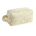 JOVAKIT Travel Makeup Bag Cosmetic Bag for Women, Christmas Gifts, Small Floral Flowers Coquette Toiletry Bag with Handle, Zipper Make Up Pouch Organizer Bag Trendy Stuff (Yellow Floral)
