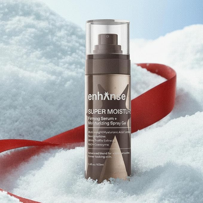 Enhanse Super Moisture, 2 in 1 Day to Night Serum & Moisturizer Spray, Hydration & Repair Formula with Hyaluronic Acid, Exosomes & NAD+, Collagen Support, Skin Care for Men, All Skin Types, 100 mL