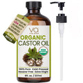 Castor Oil Organic Cold Pressed Glass Bottle 8oz For Hair Growth, Eyebrow
