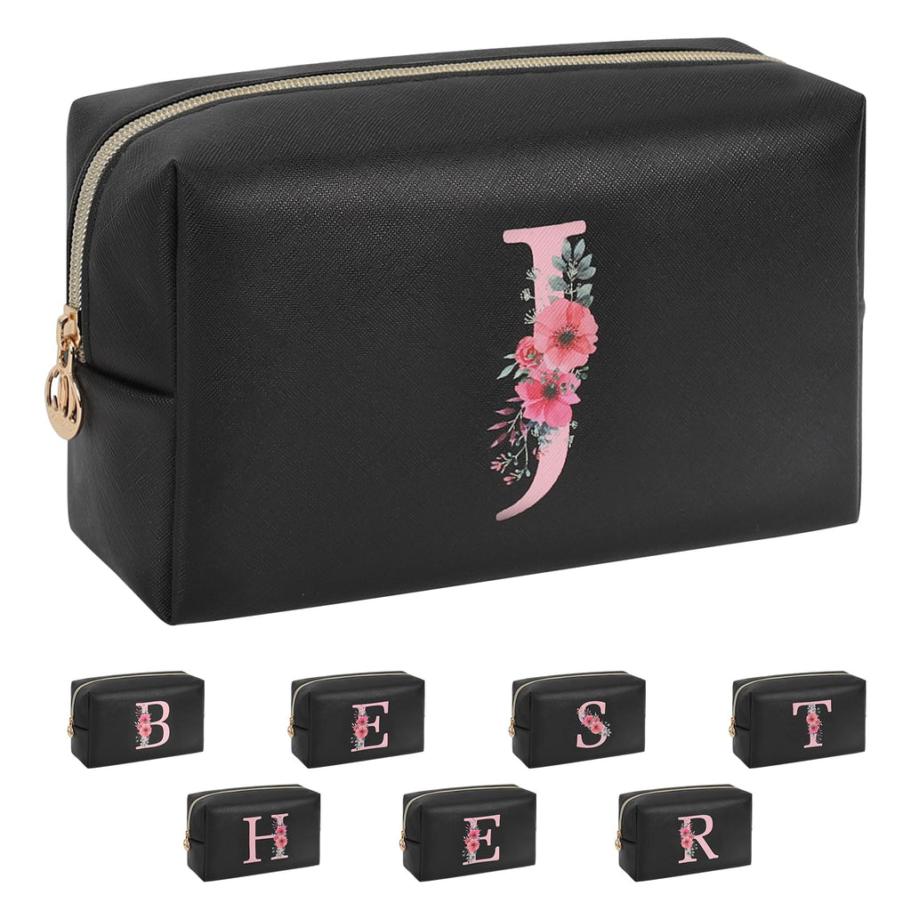 Initial Makeup Bag for Women, Travel Makeup Bag Personalized Birthday Gifts