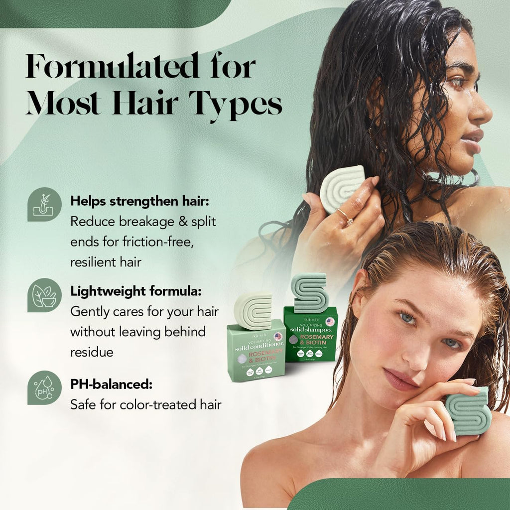 Kitsch Rosemary & Biotin Shampoo and Conditioner Set for Hair Growth