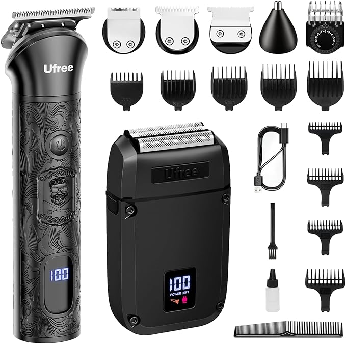 Ufree Foil Shaver and Beard Hair Trimmer Set, Men Electric Razor，Mens Gifts