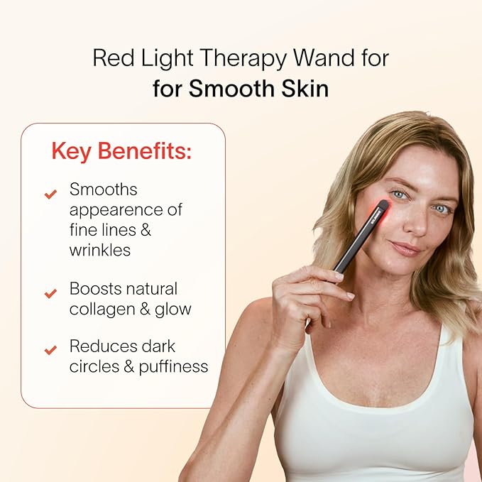 Solawave 4-in-1 Red Light Therapy Wand for Face & Neck (Charcoal)