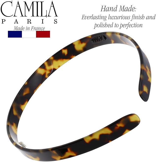 Camila Paris CP2003 French Headband for Women, Handmade Tokyo, Strong Hold Grip Women's Hair Band, Ligth and Very Flexible, No Slip Durable Styling Girls Hair Accessories, Made in France