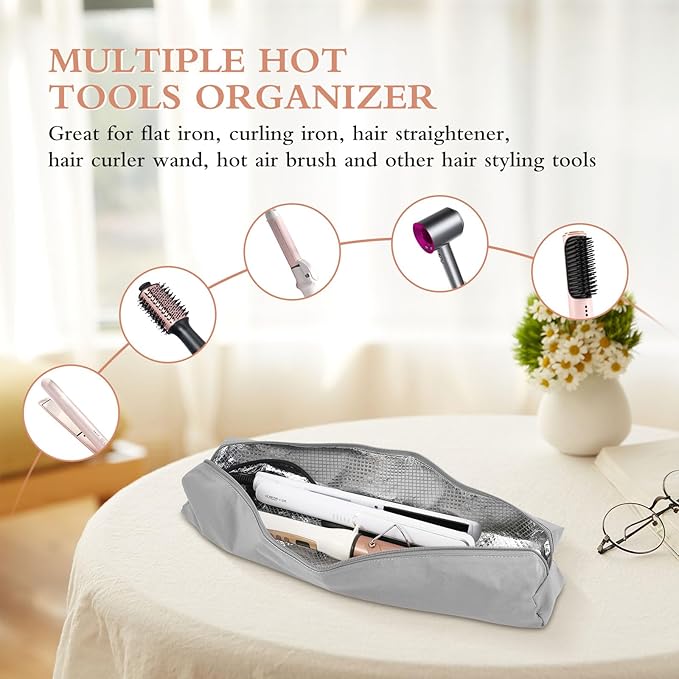 Suafrnut Professional Heat Resistant Hot Hair Tools Organizer Bag