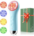Face Scrubber Facial Cleansing Brush - Waterproof and Rechargeable Face Cleansing Brush with 4 LED Gentle Light, Cleansing, Exfoliating and Massaging, Electric Face Scrub Brush for Men & Women