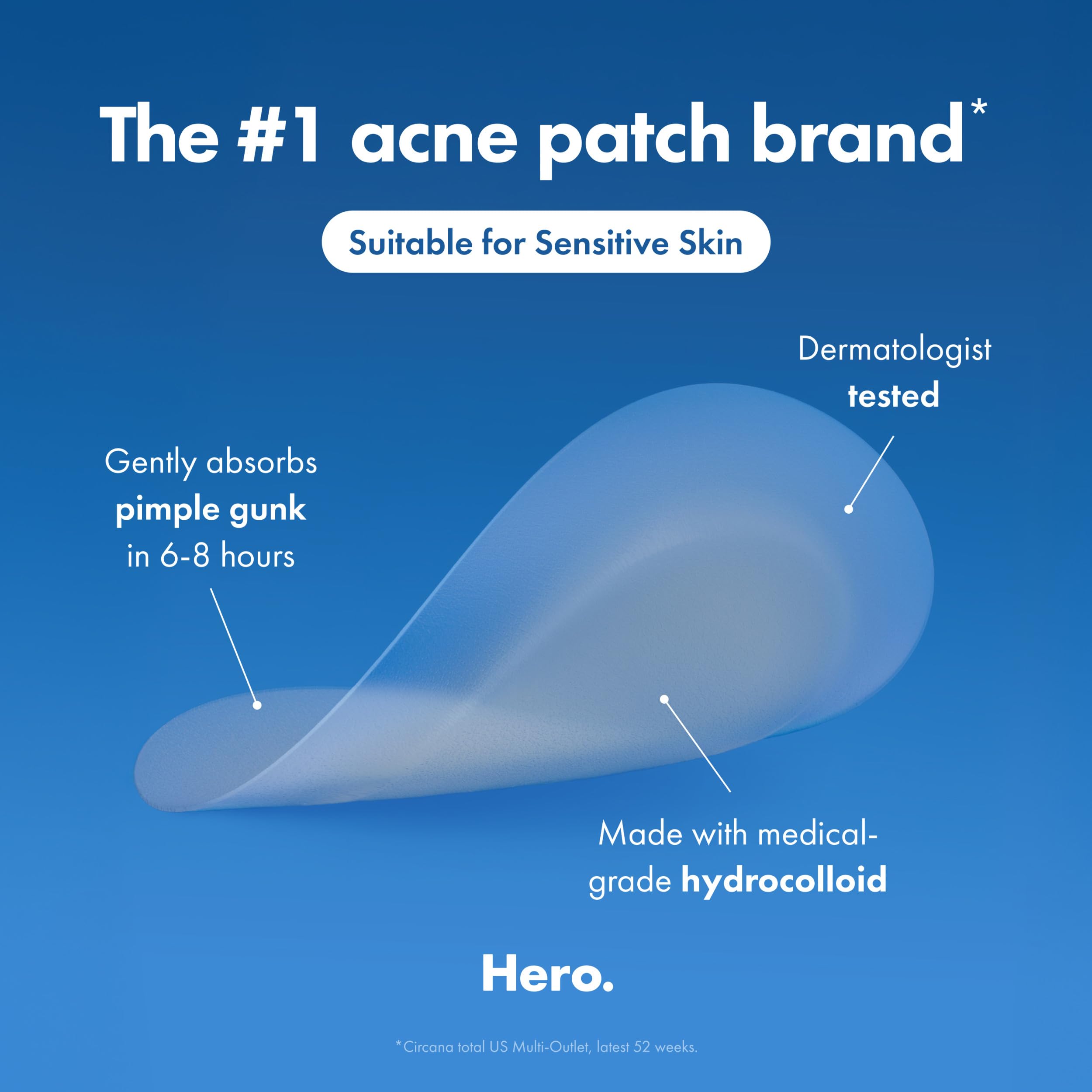 Hero Cosmetics Mighty Patch Invisible+ Daytime Acne Pimple Patch, 72 Ct