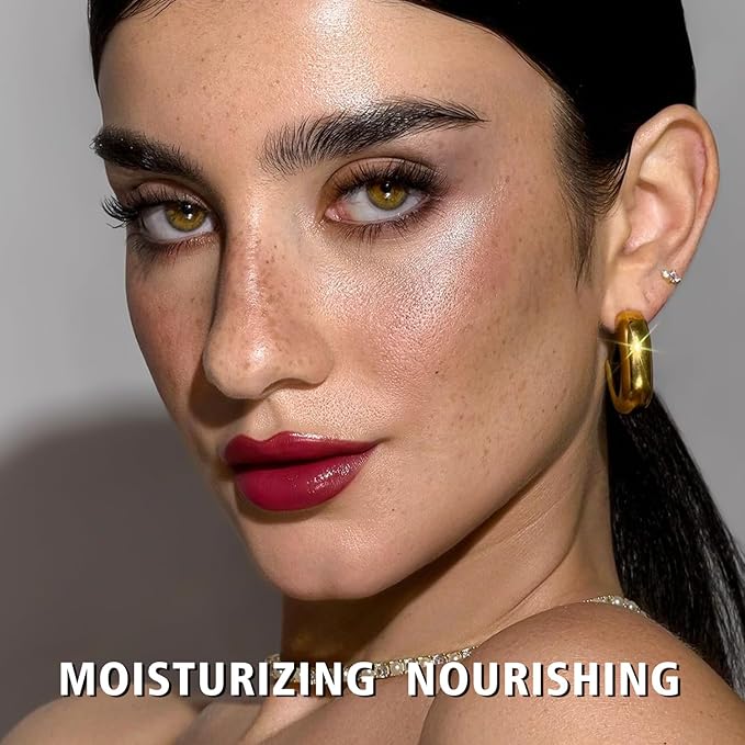 MAKI YIKA Moisture Dark Red Lipstick for Women Hydrate Tinted Lip Balm