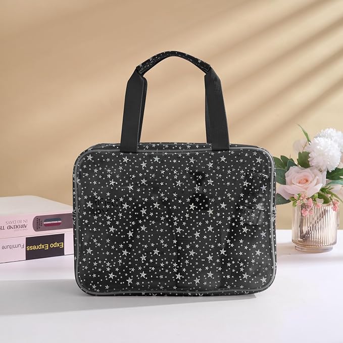 Yaopeing 2Pcs PVC Clear Makeup Bag Cosmetic Case Travel Toiletry Bags