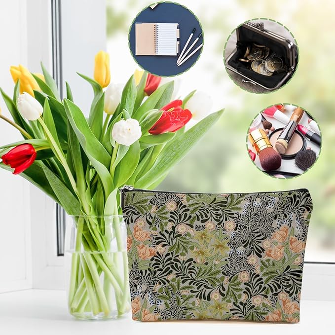 4 Packs Vintage Flowers Makeup Bag Friend Friendship Gifts for Women Girls