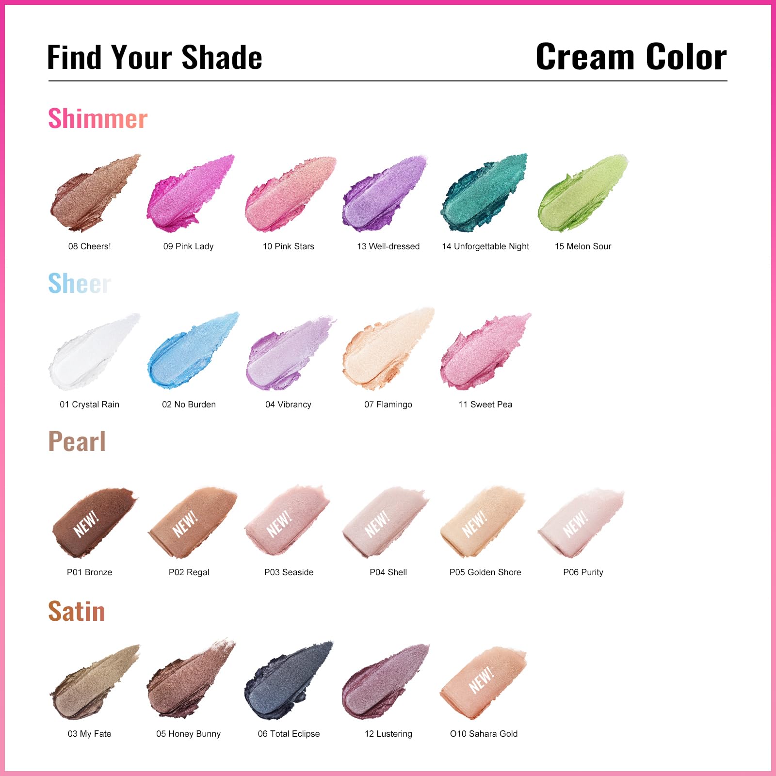 Oulac Nude Pearl Cream Eyeshadow also for Highlighter Shimmer Eye Shadow Waterproof&Long Lasting with Moisturizing Formula Blendable Shimmer Eye Make-up,Vegan & Cruelty-Free,6g, P03
