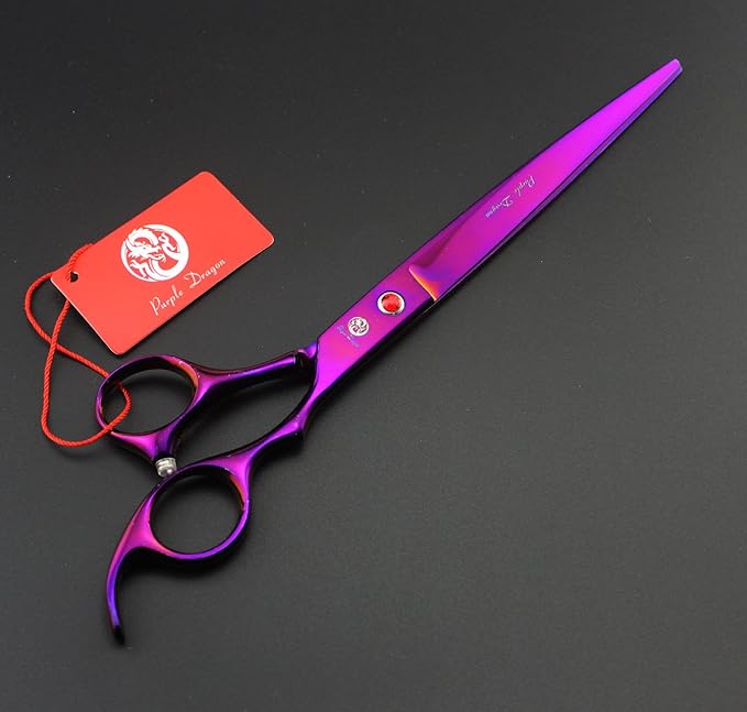 Purple Dragon 8 inch 3 in 1 Professional Pet Grooming Thinning Scissors