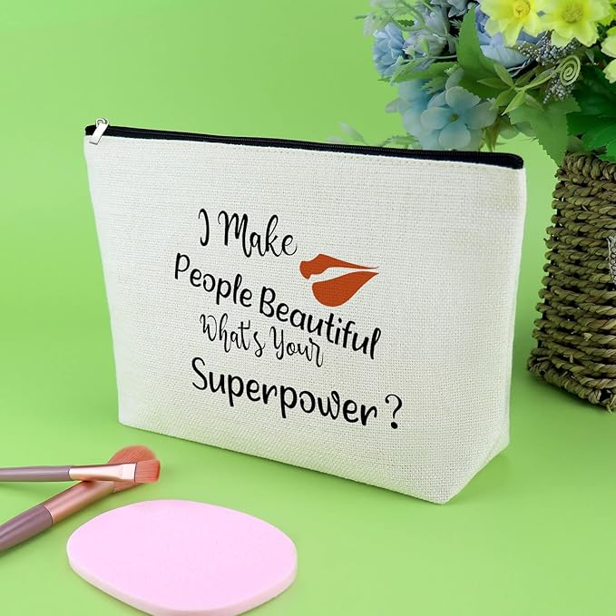 Makeup Artist Gifts for Girl Beautician Cosmetic Bag Makeup Lover Gift for Women Hairdresser Beauty Graduation Present for Artist Friend Stylist Christmas Birthday Present Travel Cosmetic Pouch