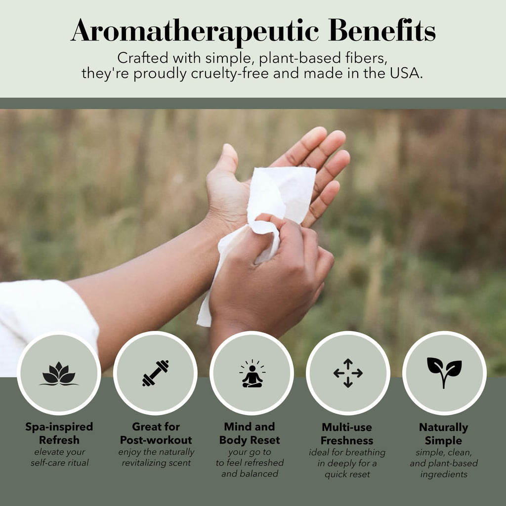 Herban Essentials - Eucalyptus Wipes & Towelettes - Essential Oil Wipes for Hands & Body - Travel Size Essentials and Toiletries - Natural, Individually Wrapped, Disposable & Moist Refresh (7 count)