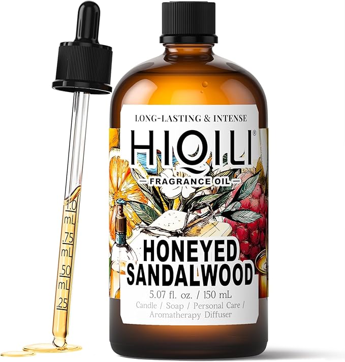 HIQILI Honeyed Sandalwood Fragrance Oil for Diffuser, Candle & Soap Making