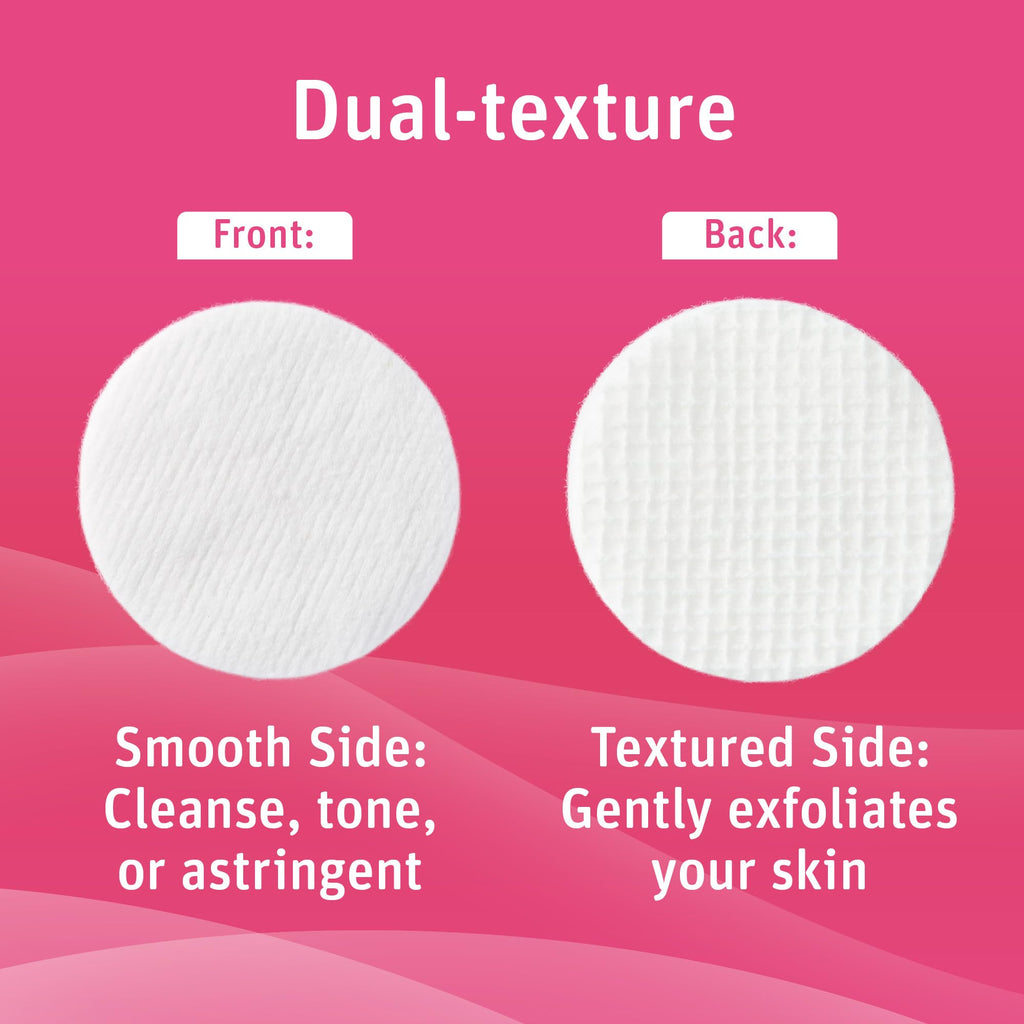 Simply Soft Hypoallergenic Exfoliating Dual Textured Cotton Rounds Pads, 80 Count (Pack of 6)