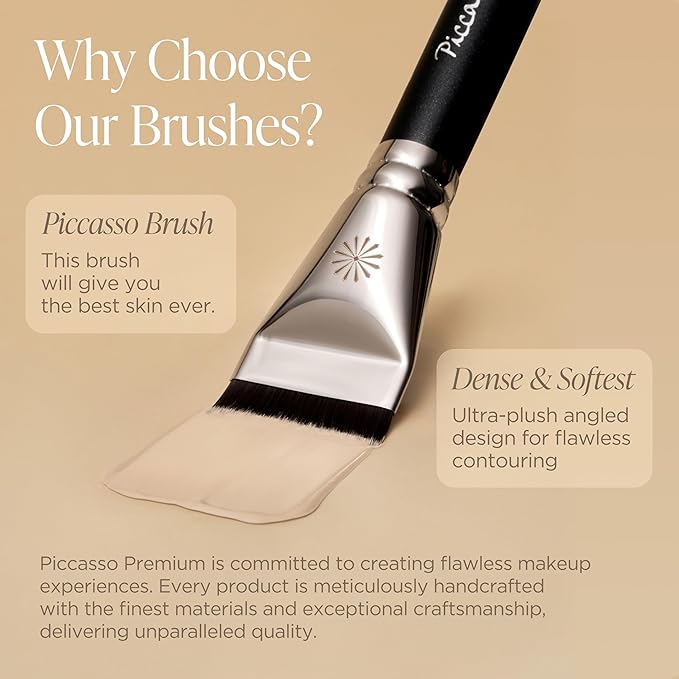 Piccasso FB20 Flat Foundation Brush for Liquid Makeup, Cream Foundation