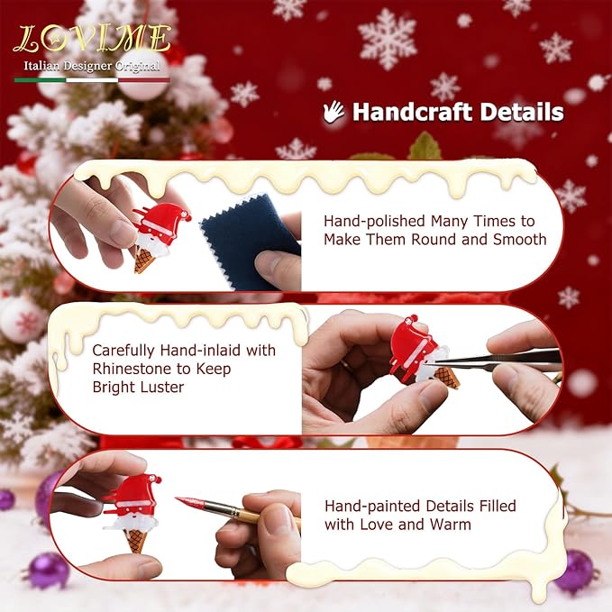 LOVIME Small Summer Hair Claw Clips for Women Girls - Italian Ice cream Cone Hair Accessories for Women Girls Fun Acetate Mini Hair Clips for Thin & Thick Hair Mothers Day Gifts for Mom Gift Box