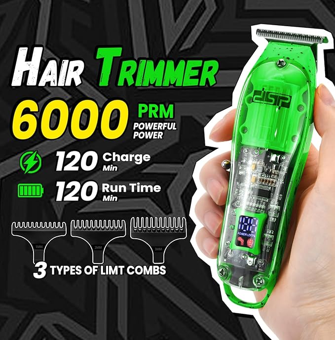 DSP 3-in-1 Hair Clipper Trimmer Shaver Kit for Men, Travel Case Cordless