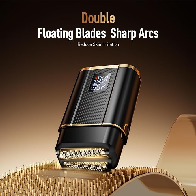 Scrorui Professional Foil Shaver for Men: Cordless Electric Razor with High-Speed Dual Blades, Rechargeable USB-C, IPX6 Waterproof & Travel-Friendly/Home Use