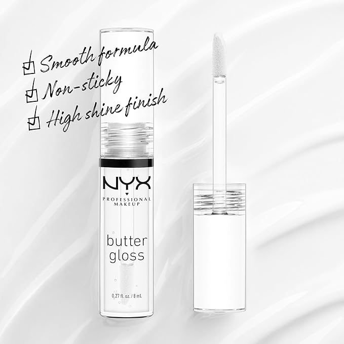 NYX PROFESSIONAL MAKEUP Butter Gloss, Non-Sticky Lip Gloss - Sugar Glass,Clear