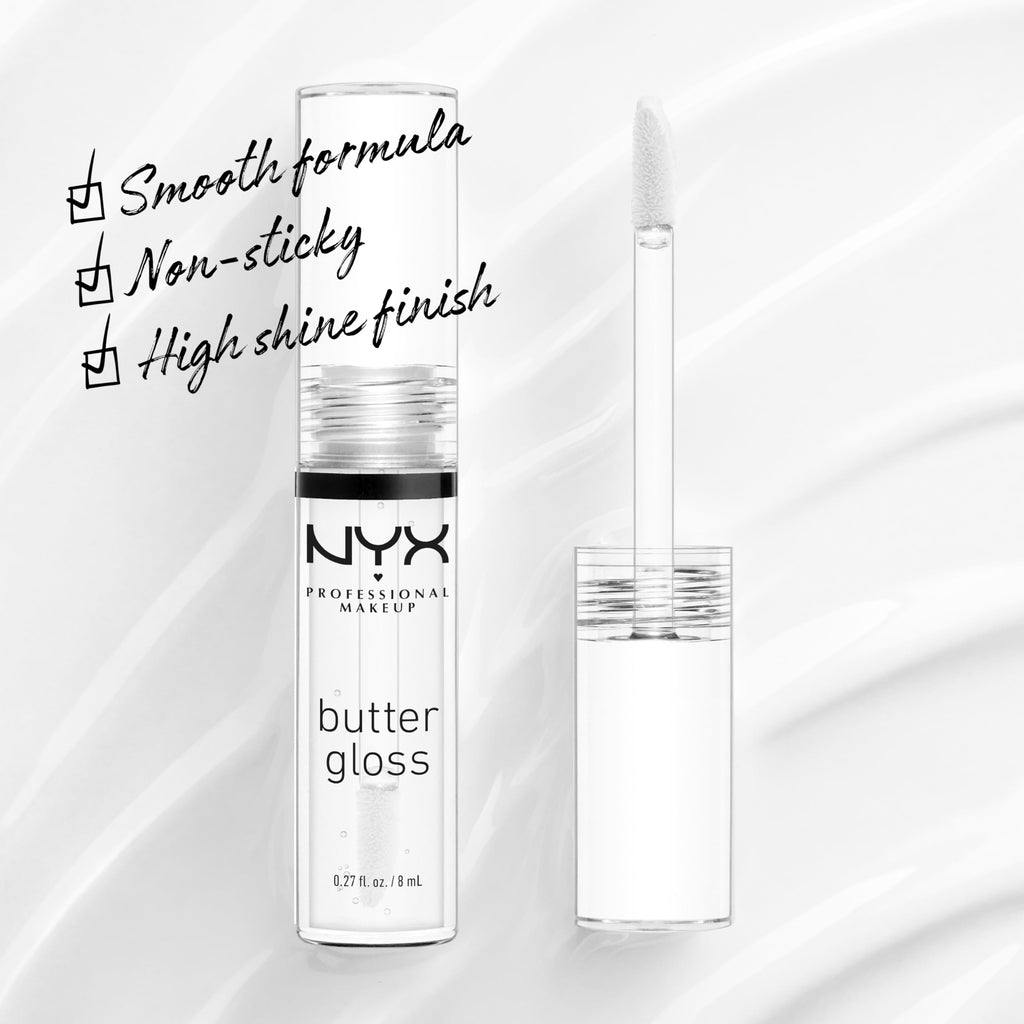 NYX PROFESSIONAL MAKEUP Butter Gloss, Non-Sticky Lip Gloss - Sugar Glass,Clear