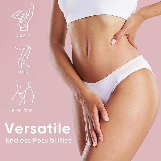 BAREWIZE Bikini Trimmer for Women, Pubic Hair Trimmer | Waterproof, USB-C Rechargeable, LED Light, Replaceable Blade | Electric Razors for Women, Electric Lady Shaver (Rose)