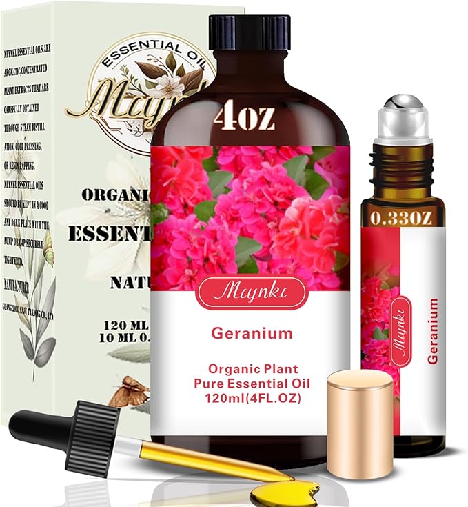 MLYNKL Geranium Essential Oil,Geranium Oil for Massage Home,4 fl oz