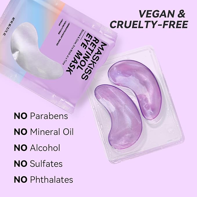 Maskiss Retinol Under Eye Patches (24 Pairs), Lavender Purple Eye Masks for Dark Circles, Puffy Eyes & Wrinkles, Firming Collagen Eye Patches, Vegan Cruelty-Free Skincare Gifts for Women