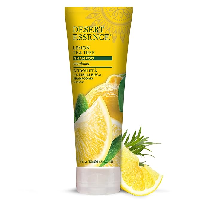 Desert Essence Lemon Tea Tree Clarifying Shampoo for Oily Hair, 8 fl oz