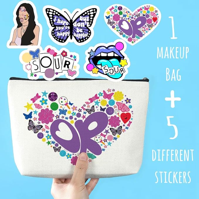 Rodrigo Sour OR Makeup Bag Gift Sour Album Cosmetic Bags 5pcs Stickers