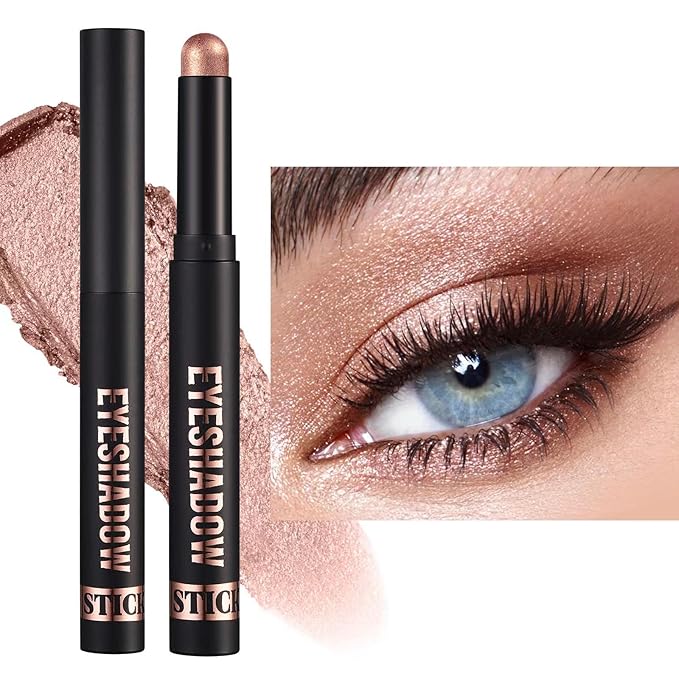 Mefyhtune Mauve Taupe Eyeshadow Stick, Cream Smooth Shimmer Single Eyeshadow Pencil, High Pigmented Eye Shadow Brightener Stick, Hypoallergenic Waterproof Long Lasting Eye Highlighter Stick(10#)