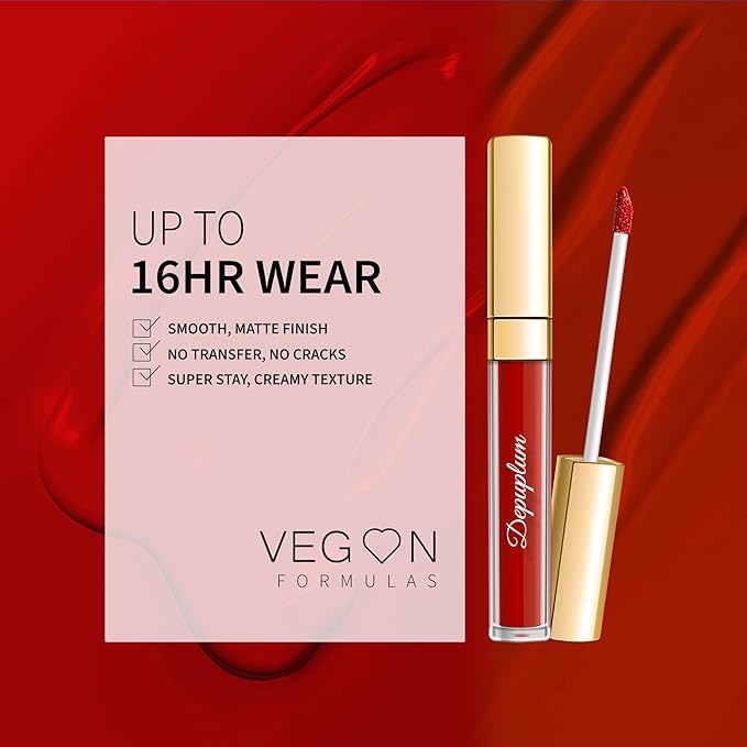 Depuplum Dark Red Lipstick Matte for Women Colorstay Long Lasting Lipsticks