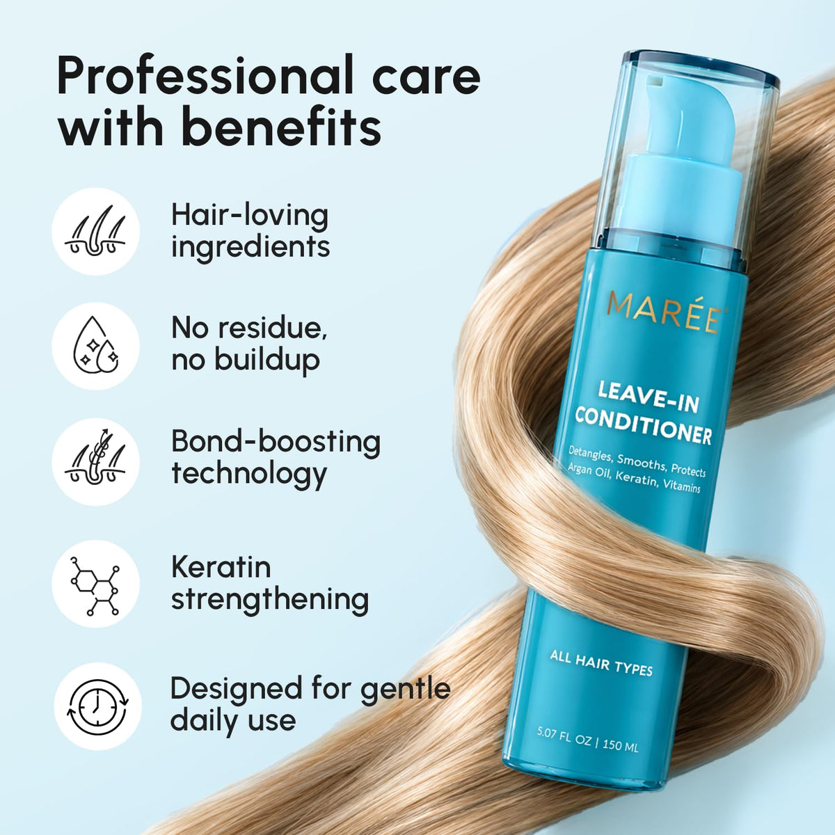MAREE Leave In Hair Conditioner for Frizzy, Thick, Dry, Older Hair