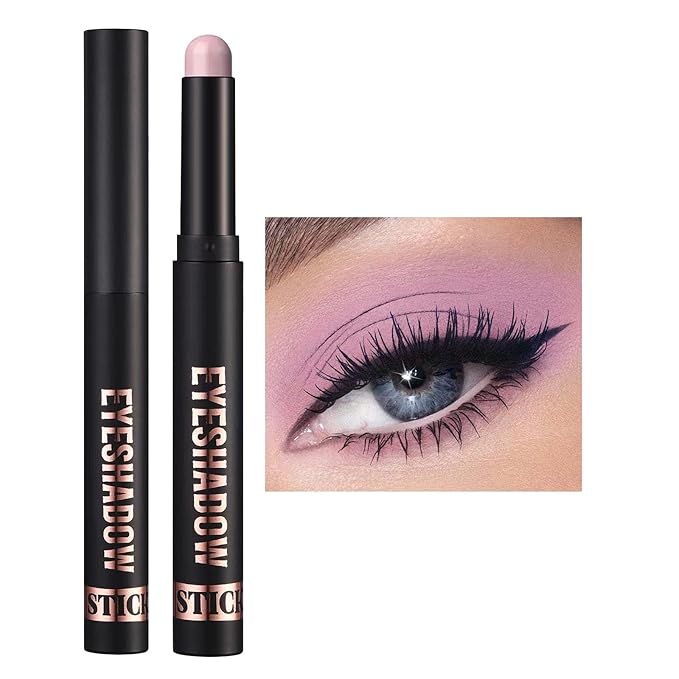 Wavuketu Purple Mauve Eyeshadow Stick Blendable Cream Eyeshadow Hypoallergenic Neutral Eye Shadow Stick, Waterproof Long Lasting High Pigmented Smokey eyeshadow Pencil (17# Mauve Matte)