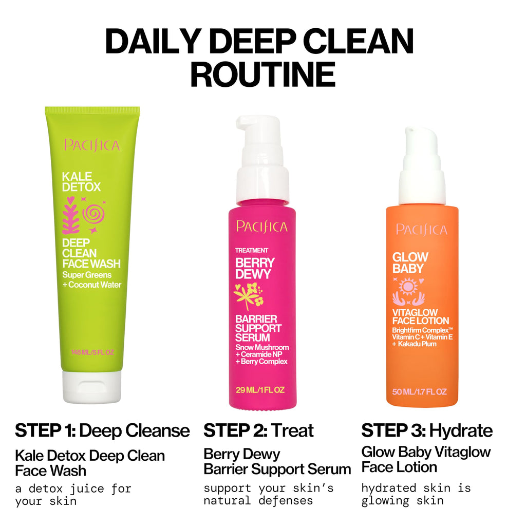 Pacifica Kale Detox Face Wash for Oily & Acne-Prone Skin, Deep Cleansing Facial Cleanser & Makeup Remover with Super Greens Kale, Seaweed & Clay, 5 fl oz –Clean Beauty, Vegan & Cruelty-Free