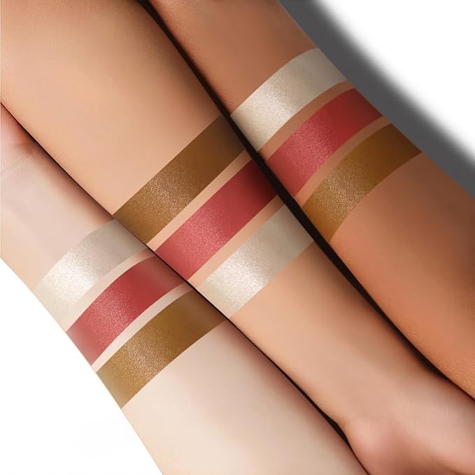 3Pcs Contour Stick Kit, Shades with Highlighter Blush Bronzer, MEDIUM TAN
