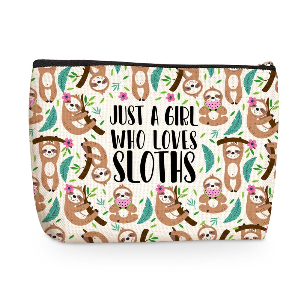 Cute Sloth Print Makeup Bag Sloth Gifts Cosmetic Bags Sloths Accessories Decor Stuff for Animal Sloths Lovers Women Girls Sister Best Friend Mom Breeder Funny Skincare Bag for Christmas Birthday