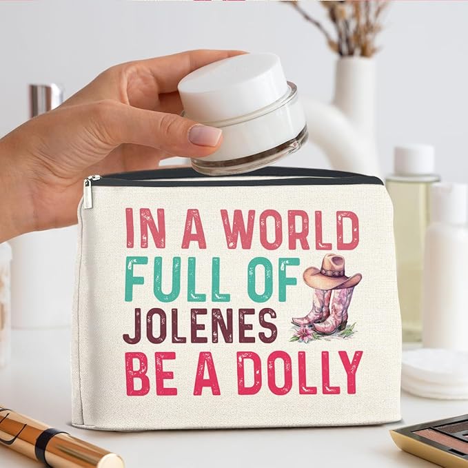 UPNEGE Dolly Fans Gifts Western Country Music Makeup Bag for Women