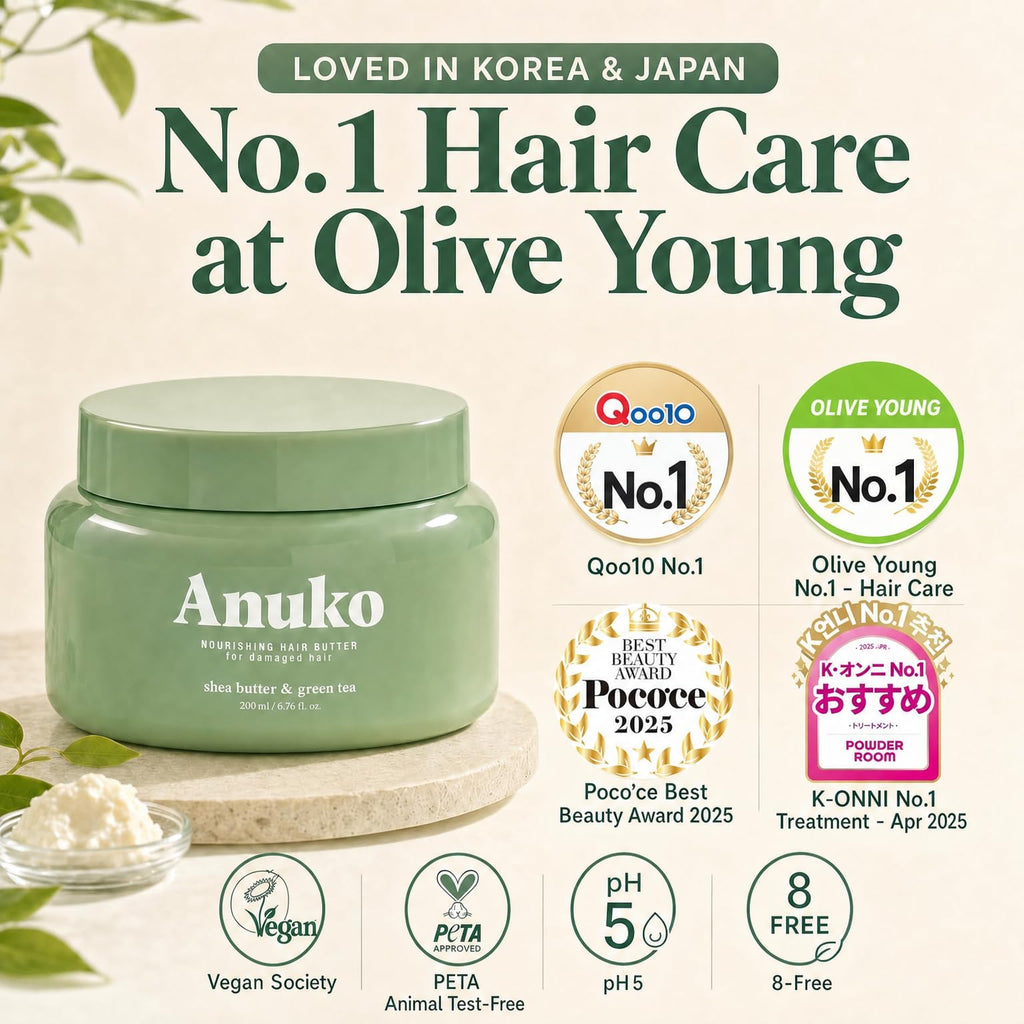 Anuko Hair Butter, Korean Hair Mask for Dry, Damaged Hair, 6.76 oz