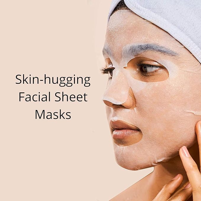 Rael Bamboo Face Sheet Masks, Daily Hydration Skincare (Vitamin C, 5 Ct)